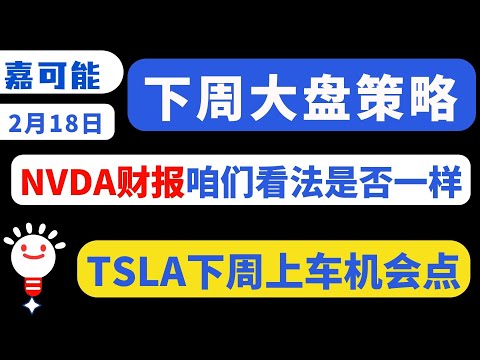 【美股嘉可能】下周大盘交易策略！NVDA财报你如何看呢？TSLA回调短线上车买点！TQQQ SPXL SOXL NVDA PLTR SMCI TSLA COIN ARM ADBE #NVDA