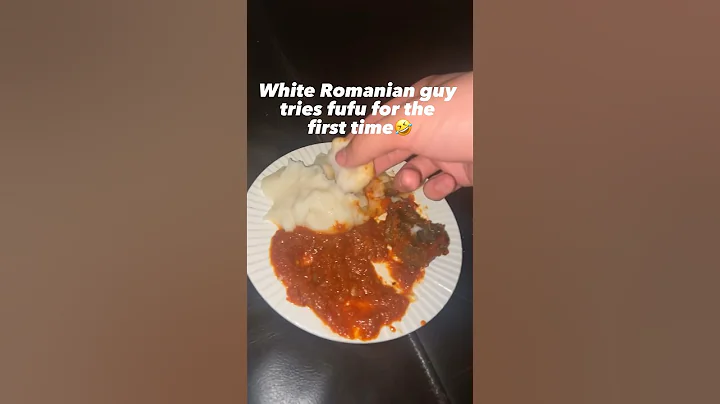 White Romanian guy tries fufu for the first time🤣 #viral #recommended #roadto1k