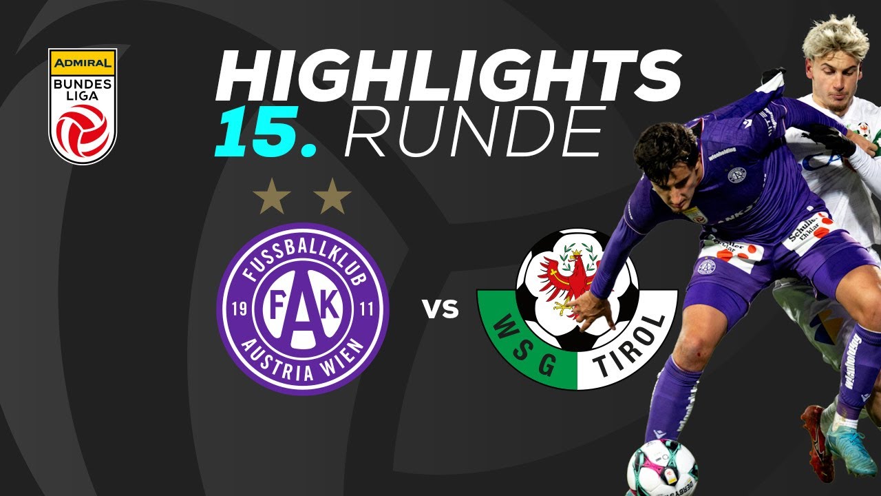 FK Austria Wien - WSG Tirol 15. Runde ADMIRAL Bundesliga 2025/26