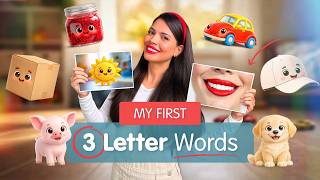 My First 3-Letter Words! Easy CVC Words for Kids | Learn with Carol