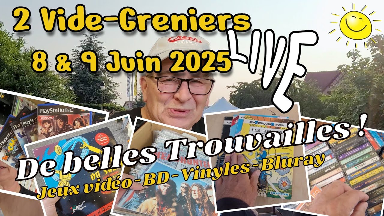 2 Vide-Greniers des 8 et 9 juin, Jeux vidéo, Vinyles, BD, Blu-ray, Cassettes audio !