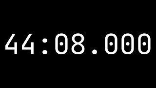 Countdown timer 44 minutes, 8 seconds [44:08.000] - White on black with milliseconds
