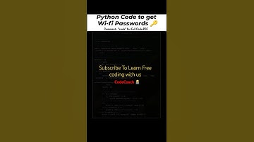 Python Code to Get WiFi password |Learn Free coding with @codecoach-Learning