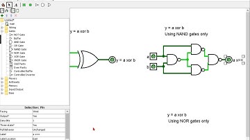 How to implement XOR gate 1) Using NAND only, 2) Using NOR gates only in Logisim