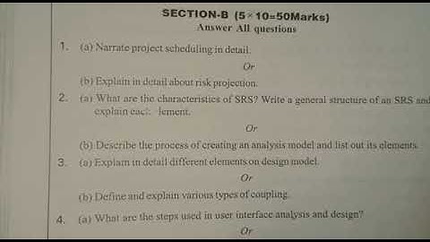 adikavi nanaya university  3rd year 5th semester software engineer 2018 paper