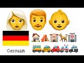 100 Sätze auf Deutsch mit Emojis - 👩+👨‍🦰+👶=👨‍👩‍👦