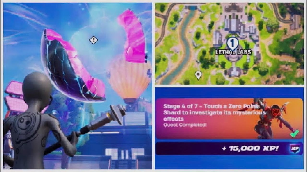 Easily Touch a Zero Point Shard to Investigate its Mysterious Effects - Fortnite Story Quest