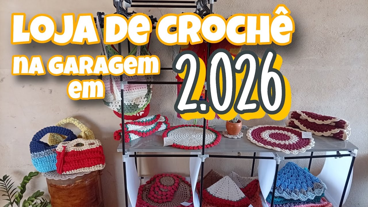 Tour pela loja de crochê na garagem 2.026