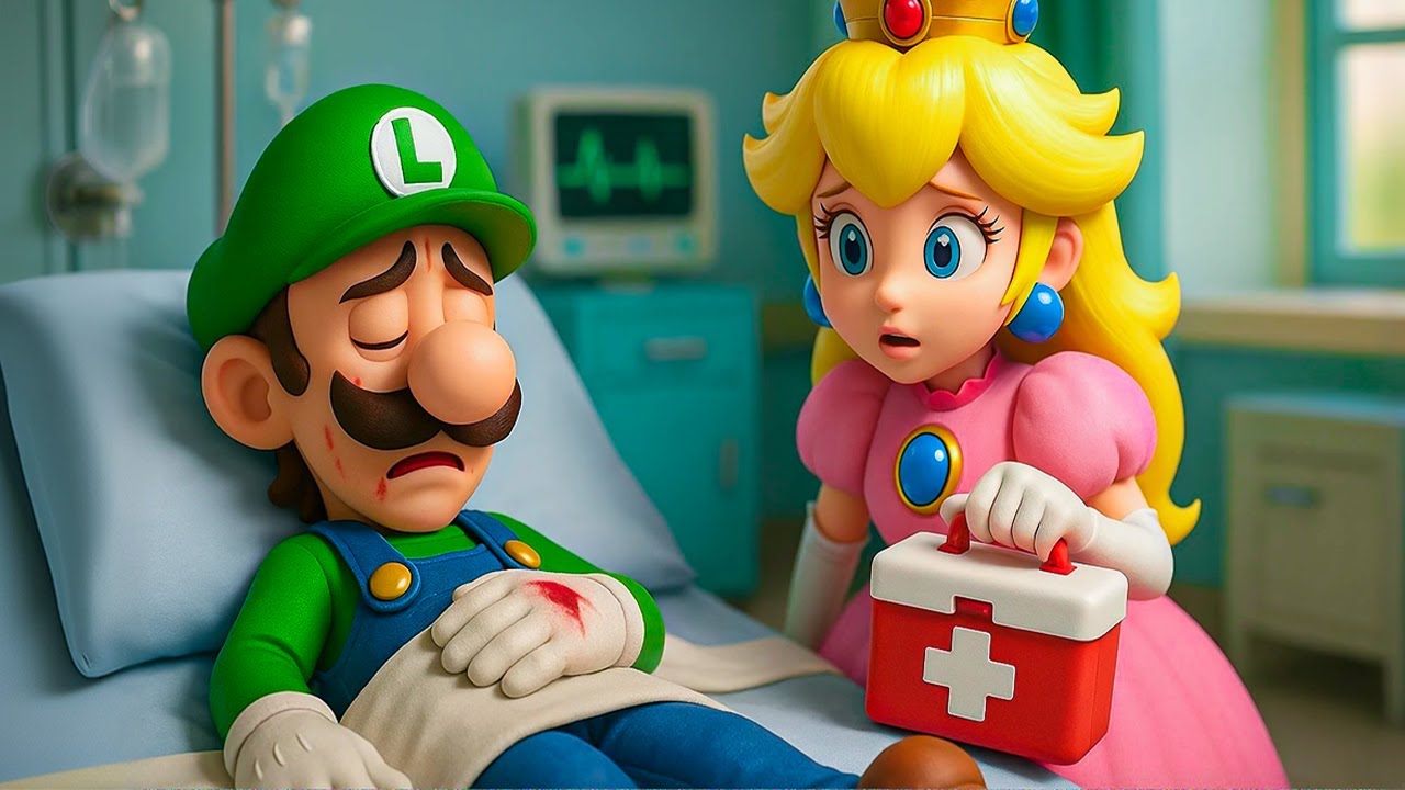 Tears and Panic – Luigi Injured, Peach Tries to Help! 😭💔 Super Mario Odyssey Story