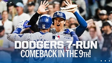 EVERY RUN of the Dodgers 7-run ninth inning COMEBACK! (Full inning!)