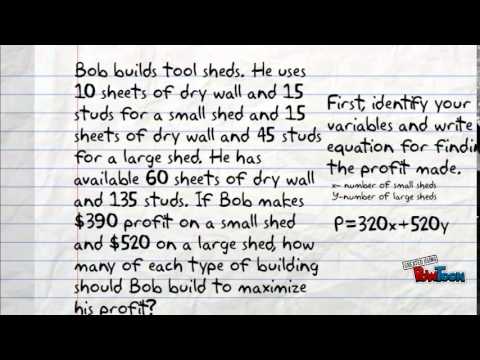 Linear programming word problems - YouTube