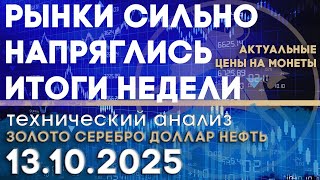 Китай и США рушат рынки: новости торговой войны. Анализ золота, серебра, нефти, доллара 13.10.2025 г