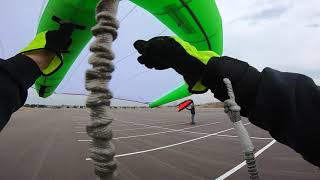 Boardriding Maui 2.2M Cloud E then 4M Wing W1 on tar - GUSTY!