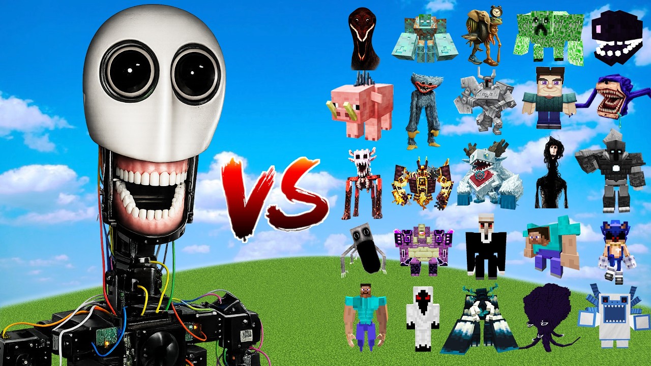 SELF-AWARE ROBOT vs All Minecraft Bosses | Minecraft Mob Battle