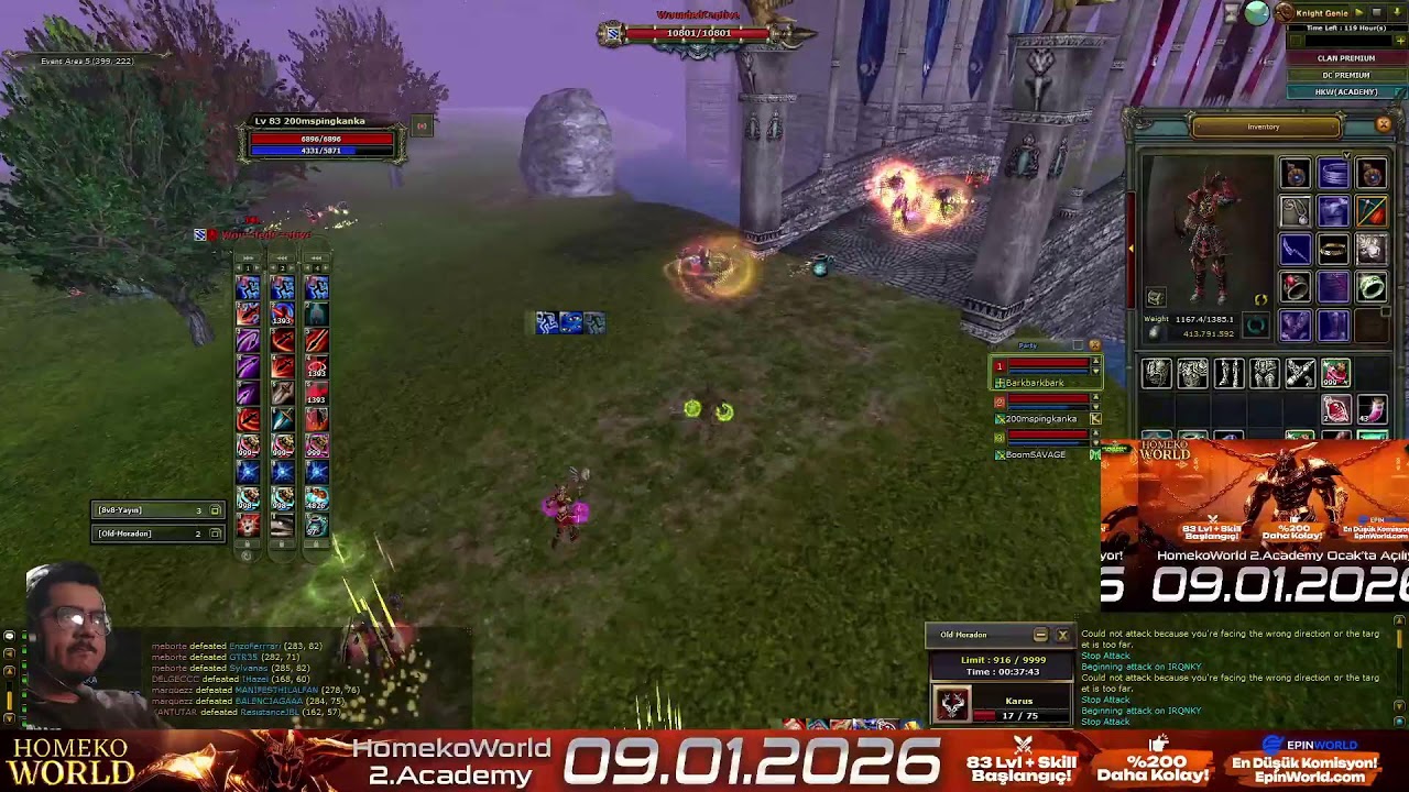 HOMEKOWORLD LIVE STREAM | MOB CR /PK - FARM |VENOM ACADEMY SERVER 200% # 