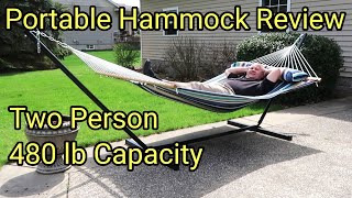 Double Hammock with Heavy Duty Stand and Portable Carrying Bag and Pillow Review