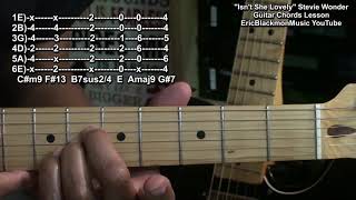 How To Play ISN'T SHE LOVELY Stevie Wonder Guitar Chords Lesson Motown 1976 🎸 @EricBlackmonGuitar chords