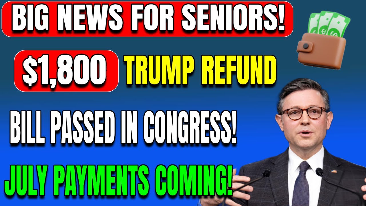 10 MINUTES AGO: Congress APPROVES New BILL! Trump’s $1,800 Stimulus Refunds COMING This July 2025!