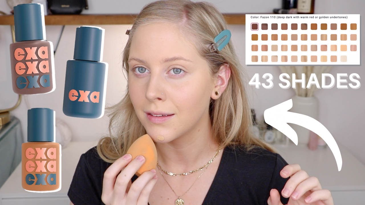 FIRST CLEAN FOUNDATION WITH 43 SHADES?! Exa Beauty High Fidelity Foundation Review + Wear Test