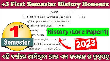 history honours semester 1 question paper 2023 [Core paper 1] history honours 1st semester question