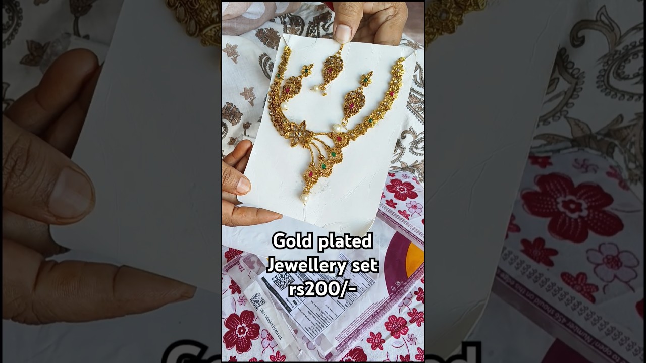 Gold plated jewellery set unboxing 