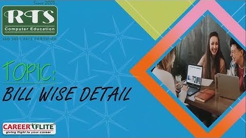 BILL WISE DETAIL in Tally. ERP 9