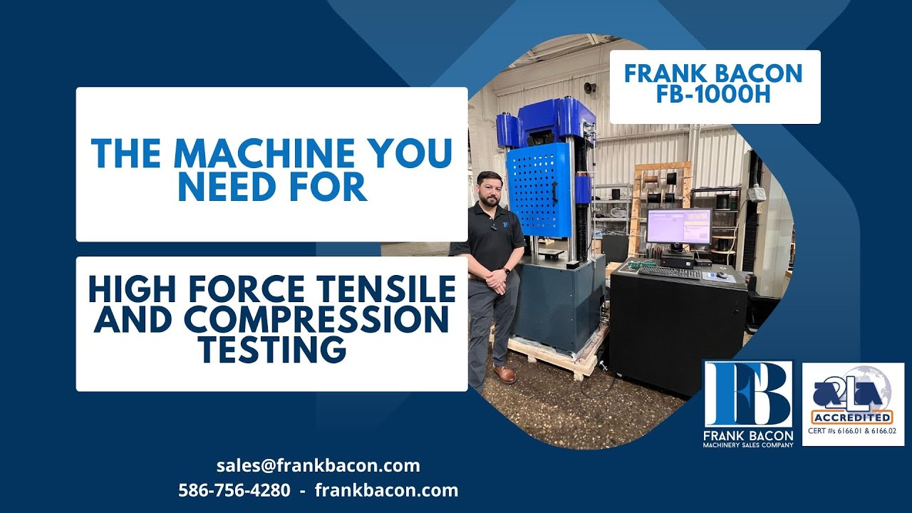 1000 kN FB-1000H Frank Bacon Tension and Compression Universal Test Machine with Hydraulic Gripping