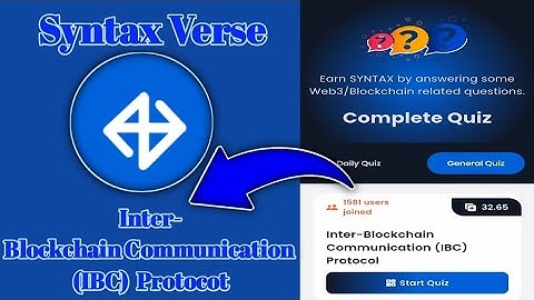 Syntax Verse General today quiz answer|  Inter-Blockchain Communication (IBC)  Protocot Quiz Answer