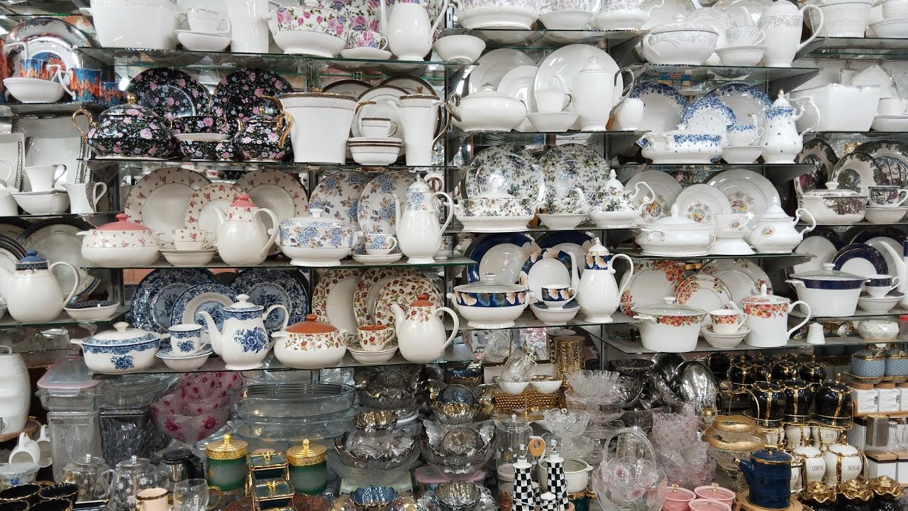 Latest design imported luxury wedding crockery! kitchen crockery bridal crockery dinner set tea set 