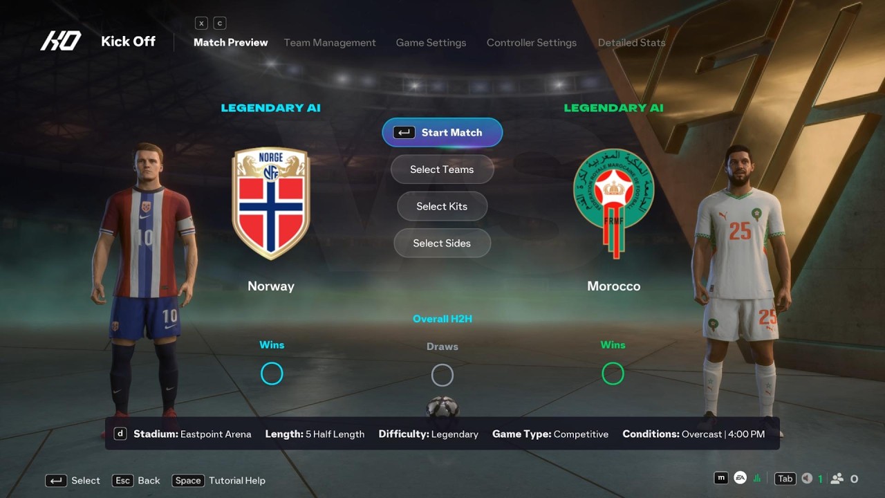 Норвегия против Марокко | Международный матч | EA FC 26 | Симуляция