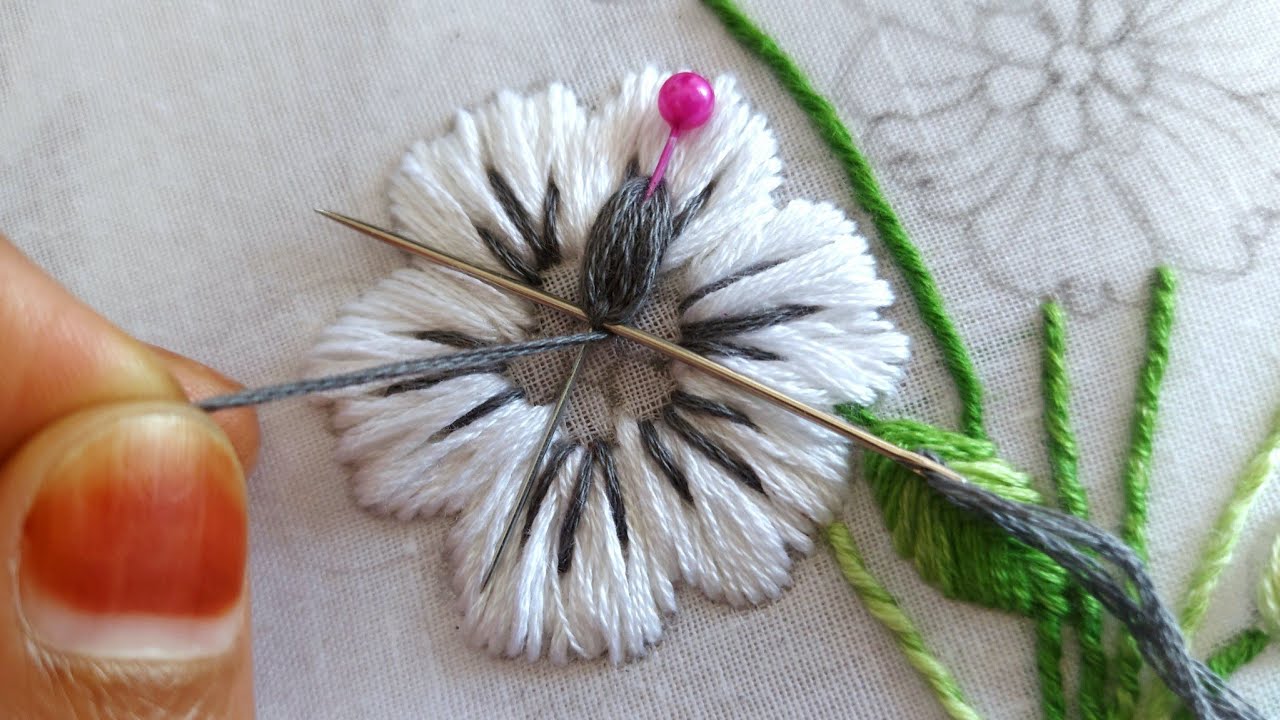 Magnificent flower designhand embroiderykadhai designeasy flower