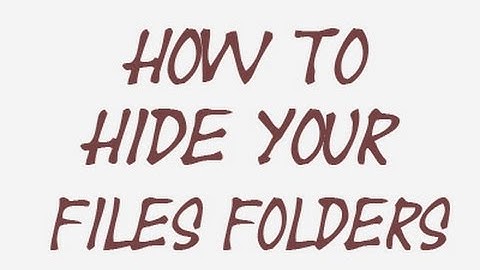 How To Hide Files And Folders And Show in Computer Without Software Window xp/7/8 In Urdu Hindi