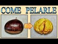 come pulire le castagne e marroni, marrons et chataignes, castanas limpias, clean chestnuts