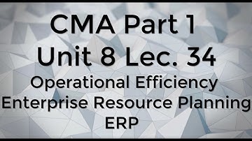 CMA Part 1 Unit 8 Lec.  34 Enterprise Resource Planning ERP