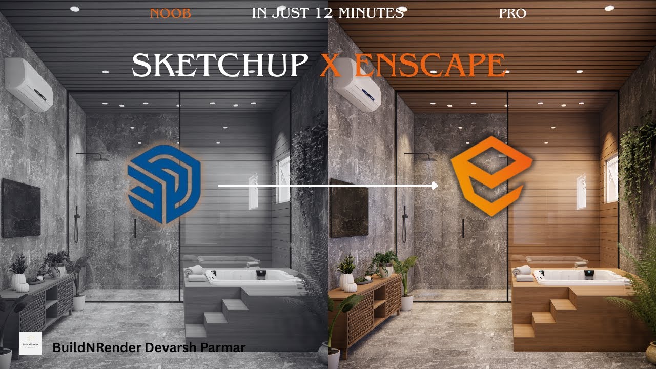 Sketchup X Enscape Beginner To Pro in just 12 minutes | Step by step tutorial