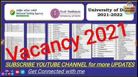 दिल्ली में आई बंपर भर्ती || 1145 Post || Various Post code || 25/02/2021 || DU Recruitment 2021