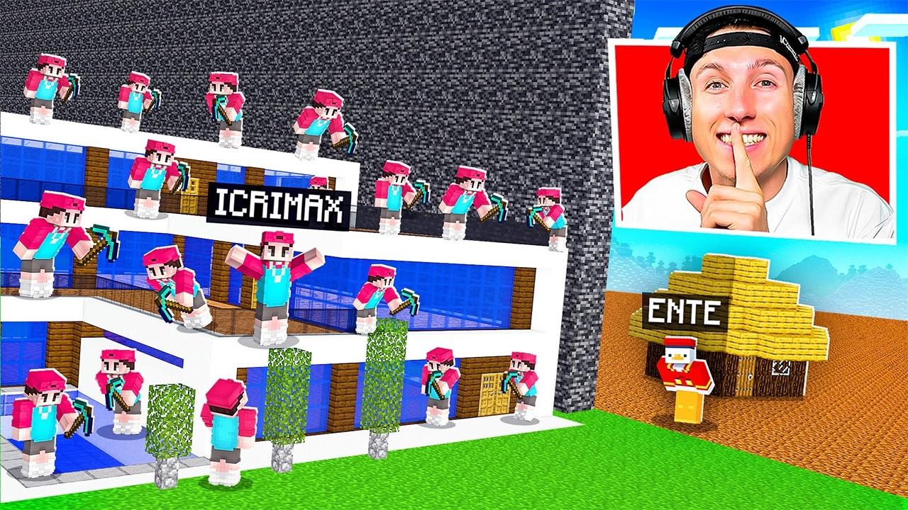 Ich PRANKE ENTE mit 100 KLONEN im BAU BATTLE in Minecraft! 😂