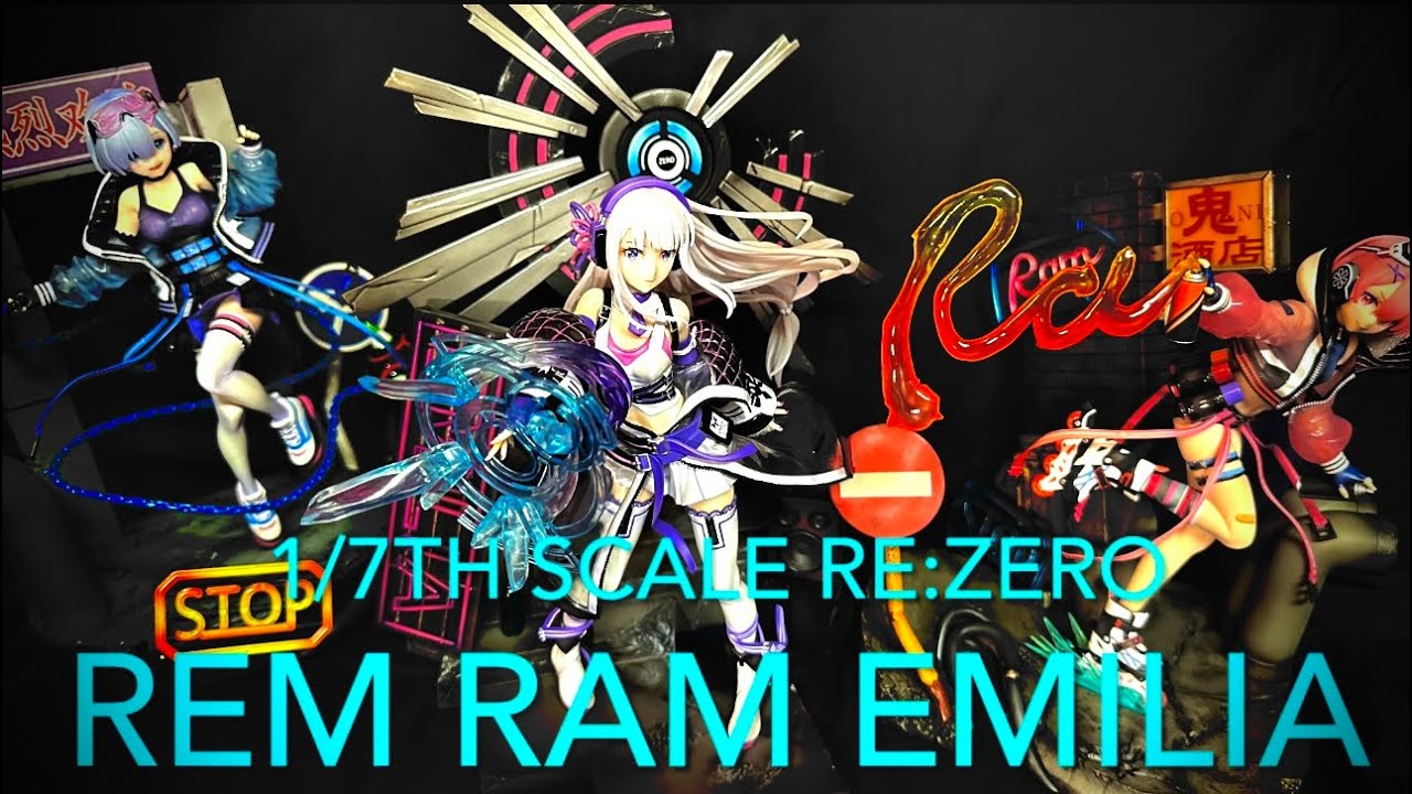 Re:Zero Figure Unboxing Neon City Ver. Ram Rem Emilia #rezero