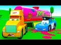 Big Mike The Truck lost on Road Full Tank of Jam - Funny Stories with Cars