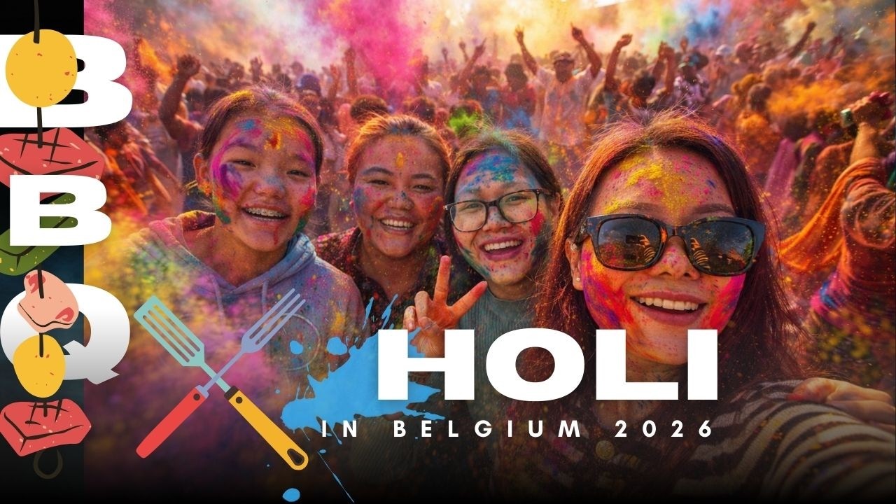 First holi in belgium || happy holi 22026 || holi special  BBQ ||