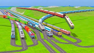 NINE TRAINS OF BUMPY CROSSING WITH RESCUED CROSSING RAILROAD CROSSING WAP9 WAP7 WDM3D WDP4 WAG12  screenshot 5