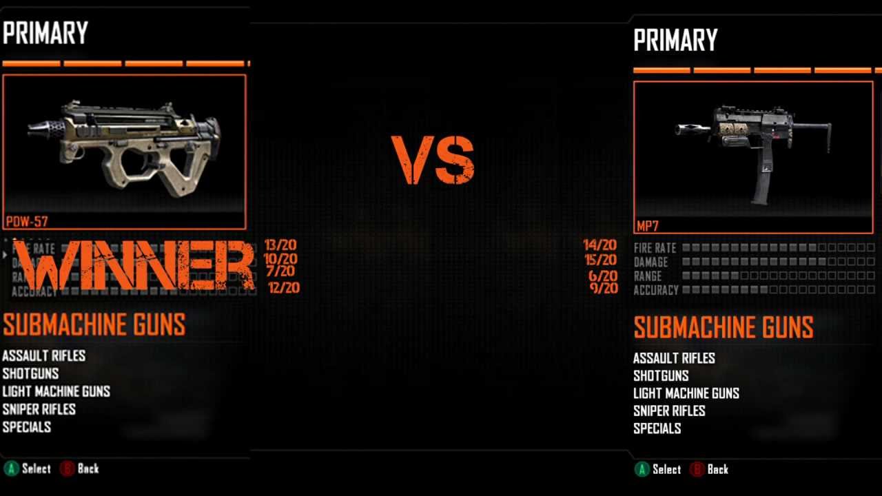 Black Ops 2 Tips And Tricks Gun Comparison Mp7 Vs Pdw 57 Youtube