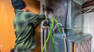 Flushing a Geothermal Heat Pump with a Gas Pump