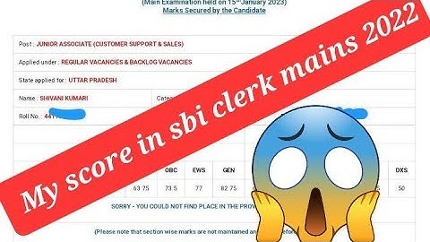 SBI CLERK MAINS SCORECARD OUT | MY SCORE IN SBI CLERK MAINS 2022 #sbiclerkmains #scorecard #sbiclerk
