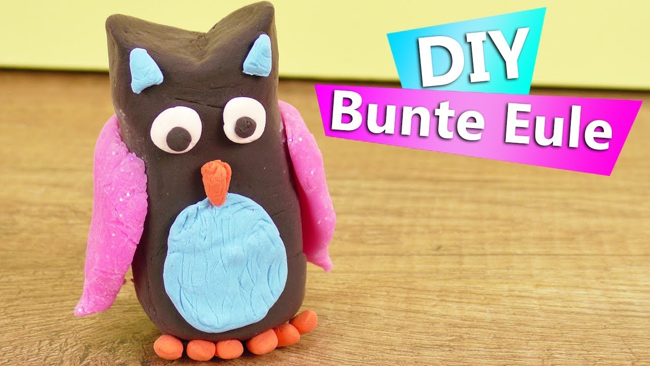 DIY Bunte Eule aus Silk Clay und basteln I super