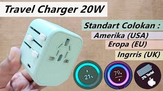 Tes Travel Charger Vivan Vpst003a 20w Support Untuk 200 Negara  Eu Usa Uk  Laptop  Qc Afc Pd 