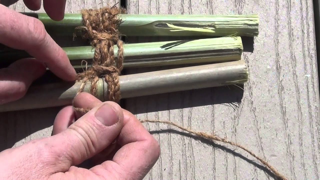 How to Create a Tripod with Bamboo and Dogbane Indian Hemp Cordage ...