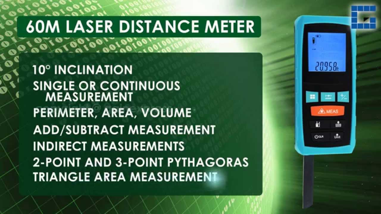 Download Digital Laser Distance Meter Measure Area Volume Pythagoras 60m/197ft Range Finder