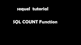 SQL COUNT Function