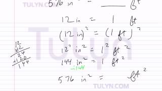 Converting from Squared Inches to Squared Feet